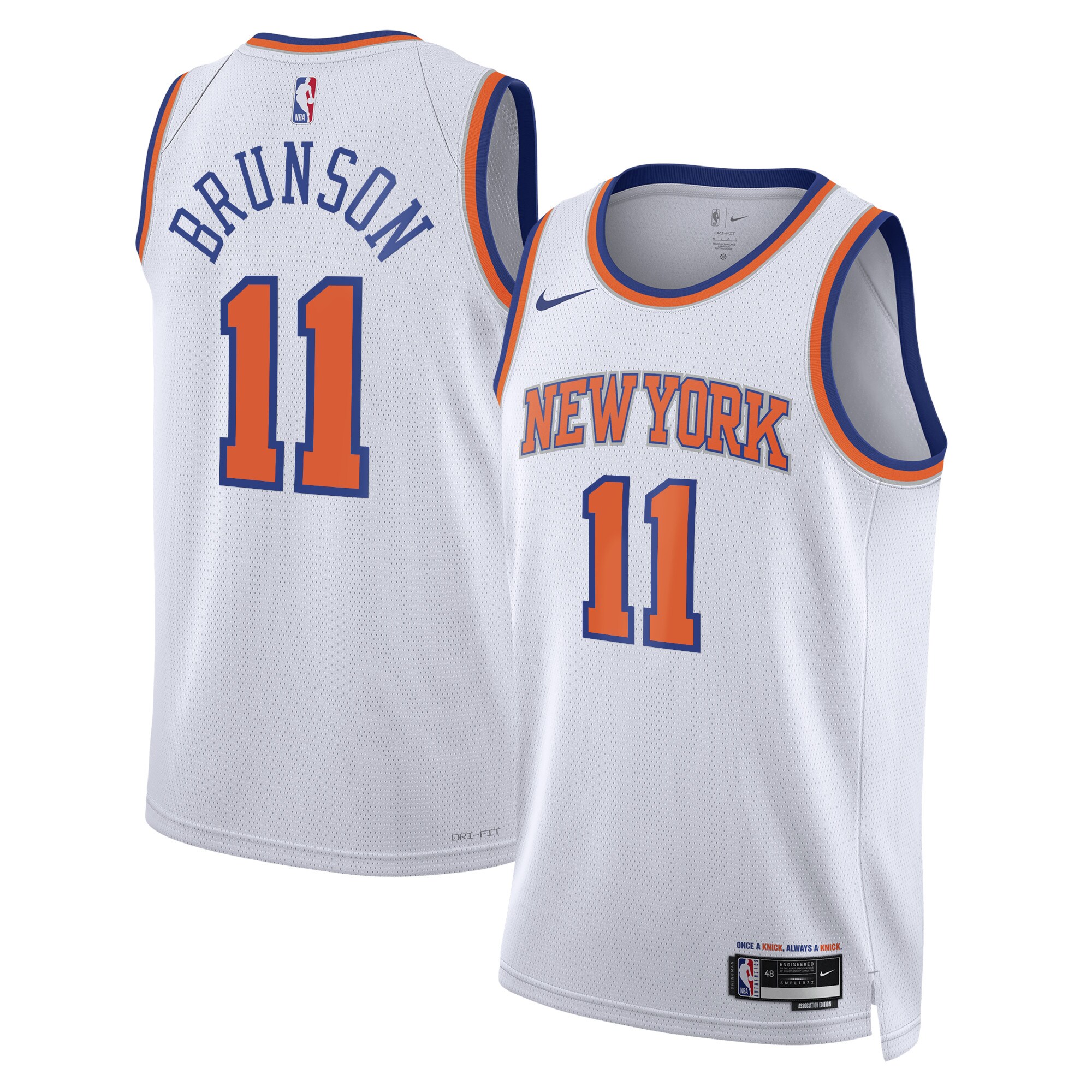 New York Knicks Association Edition Swingman Jersey – White – Jalen Brunson – Unisex