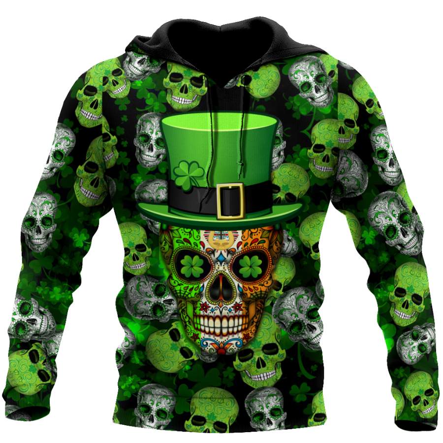 3D All Over Printed Irish Skull St Patrick Day Unisex Shirts XT