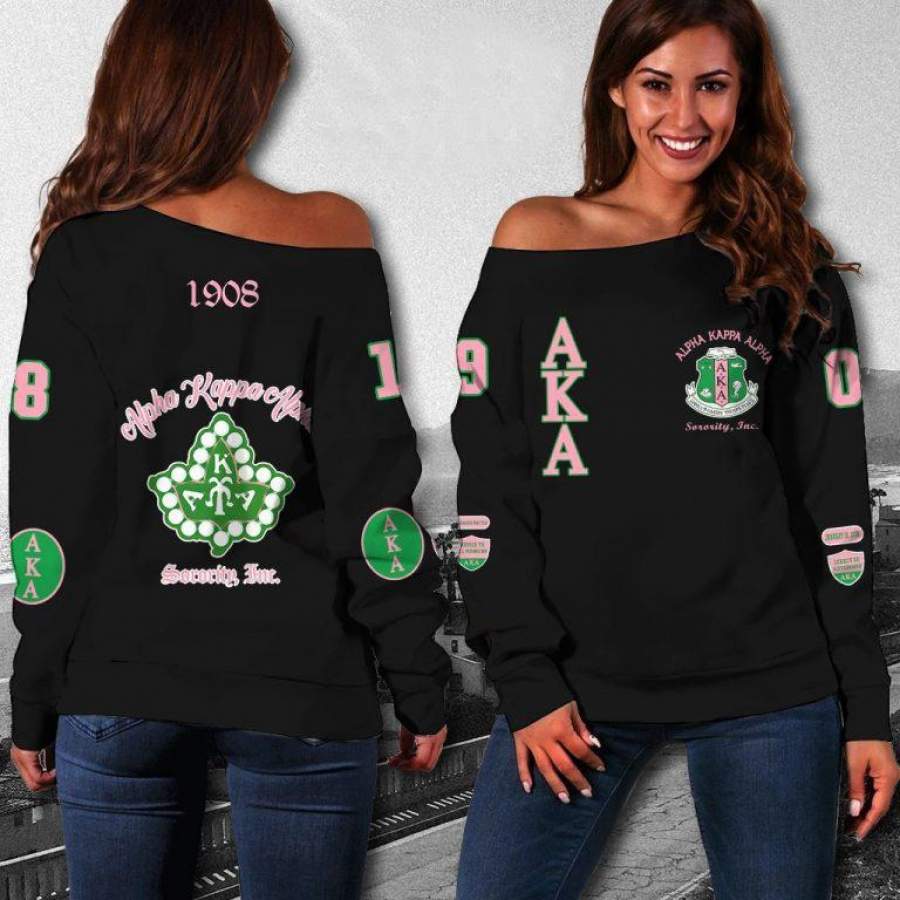 ALPHA KAPPA ALPHA WOMEN’S OFF SHOULDER SWEATER