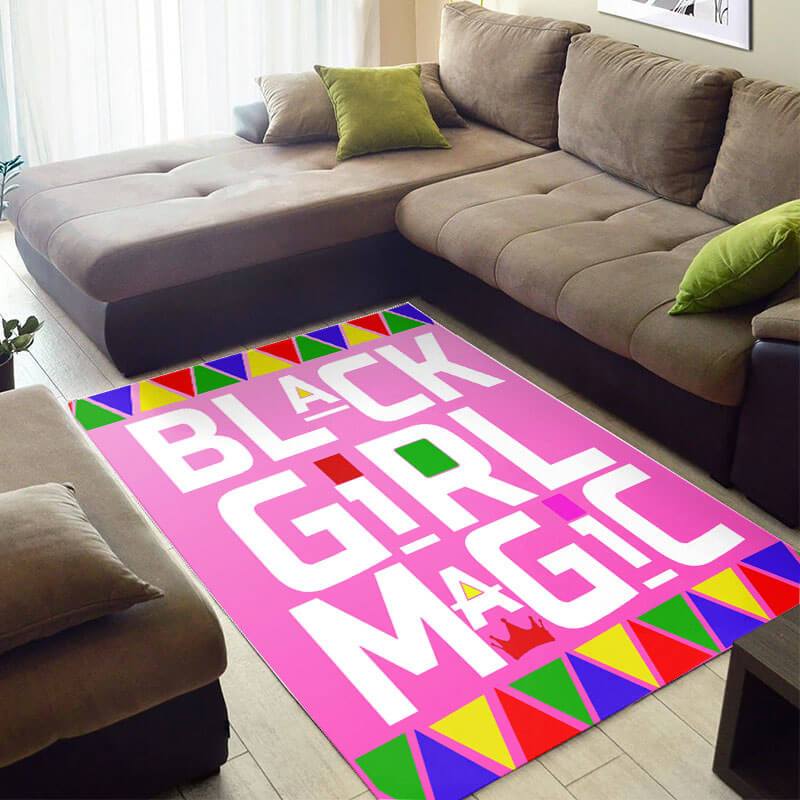 Trendy African Style Rugs Cute Afro American Melanin Afro Woman Black Girl Magic African Large Carpet African Style Decor WBG4205