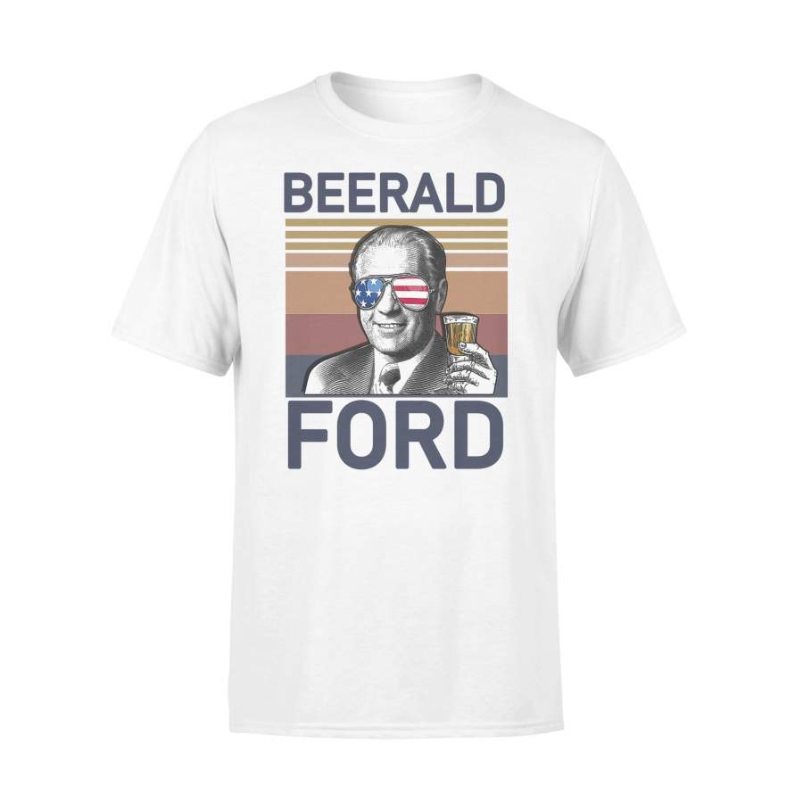 Beerald Ford Drink Beer The 4Th Of July Vintage T-shirt