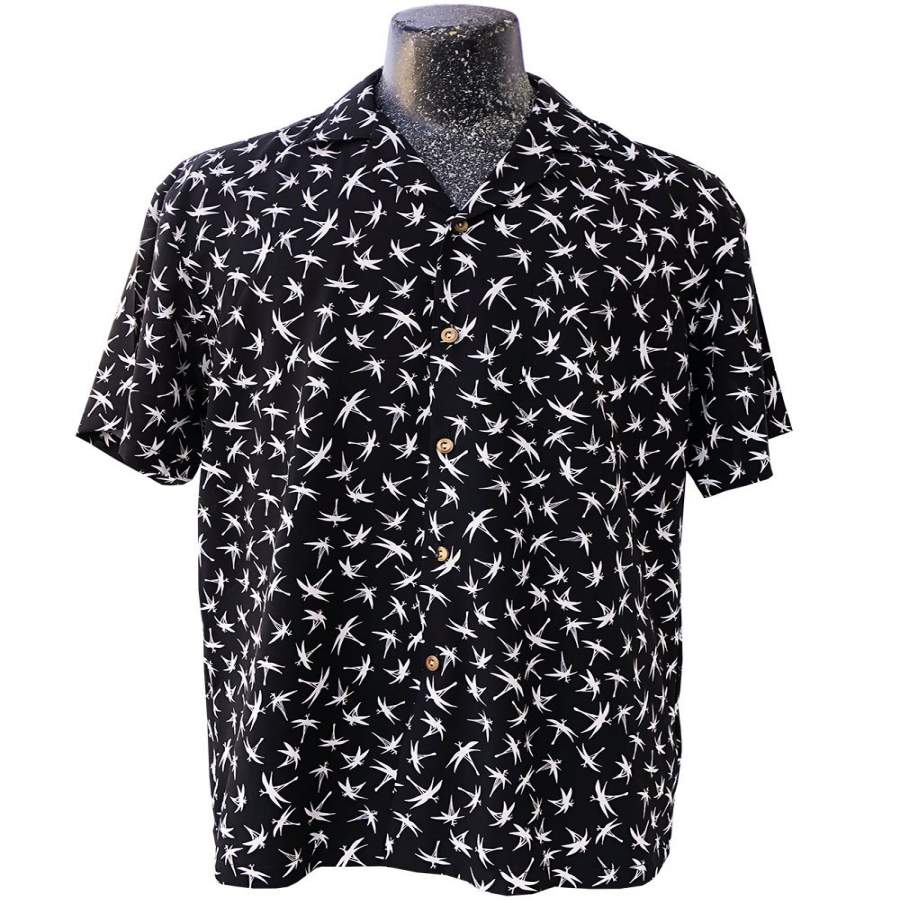 Midnight Bamboo (Magnum PI) Black Hawaiian Shirt - Pinotee Store