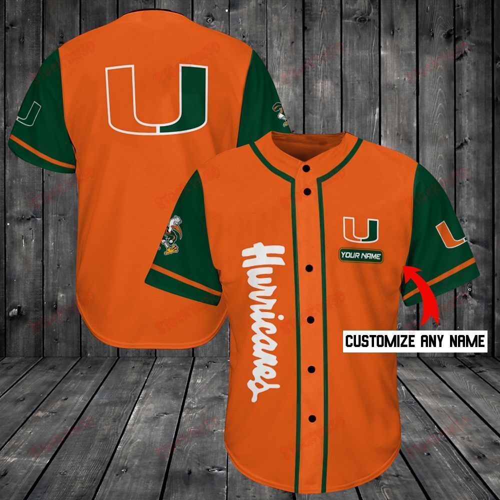 Miami Hurricanes Personalized Baseball Jersey Shirt 169