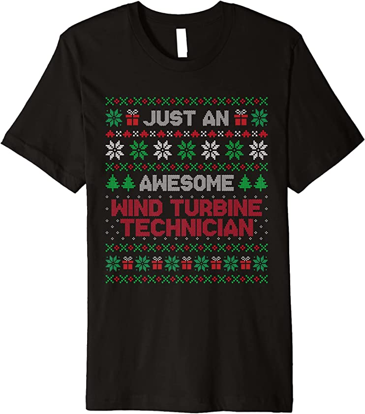 Xmas Gift Wind Turbine Technician Ugly Christmas Premium T-Shirt