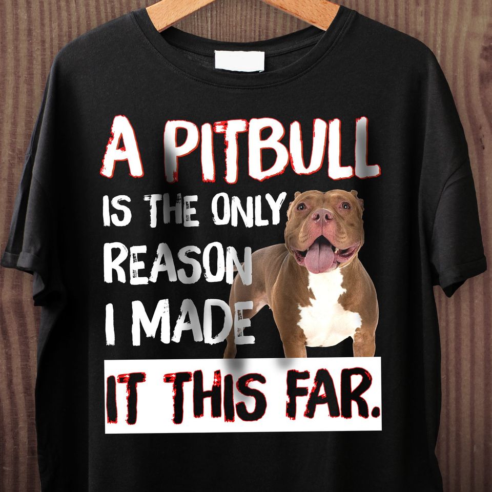 A Pitbull Is The Only Reason I Made It This Far Pitbull Dog Lovers Gift Standard/Premium T-Shirt