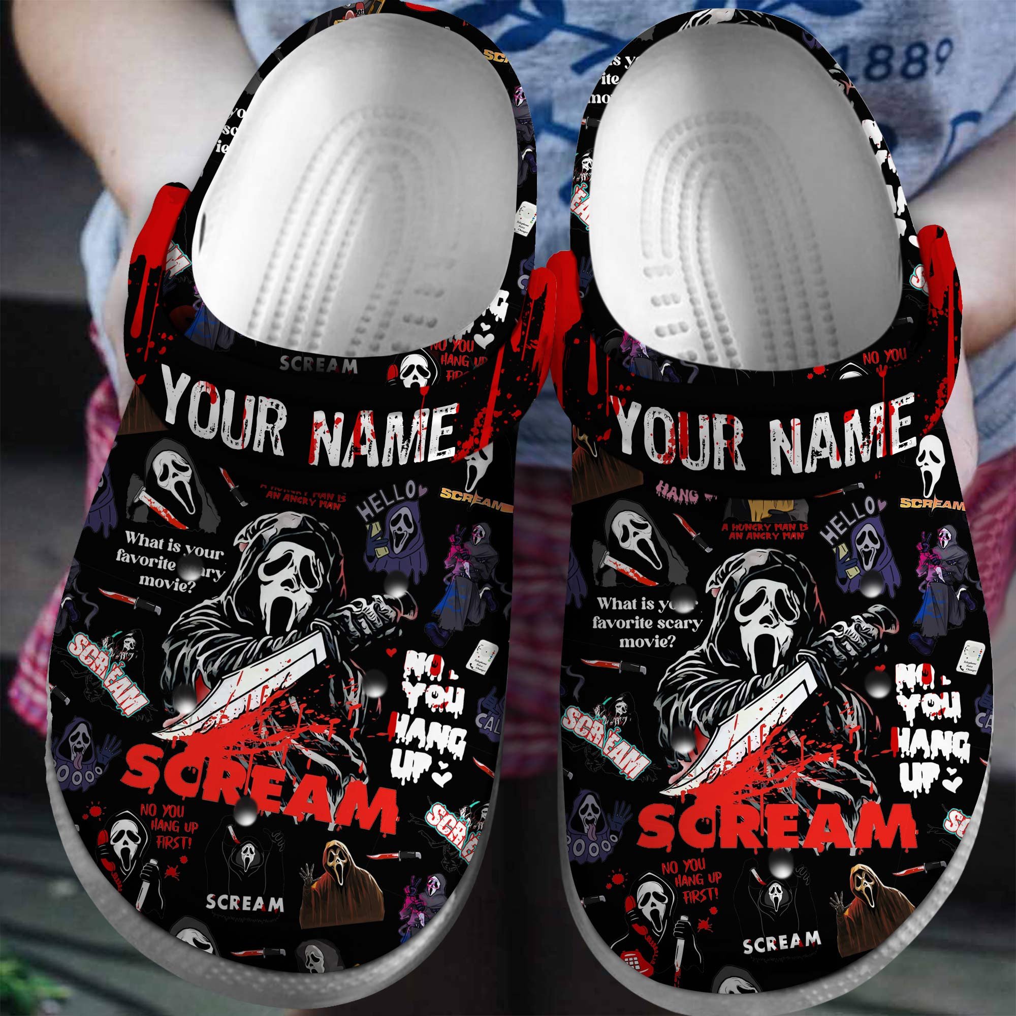 Scream Movie Halloween Crocs Crocband Clogs Shoes Comfortable For Men Women and Kids 2