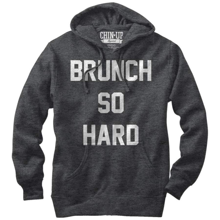 CHIN UP Women’s Brunch So Hard  Lightweight Hoodie Charcoal Heather