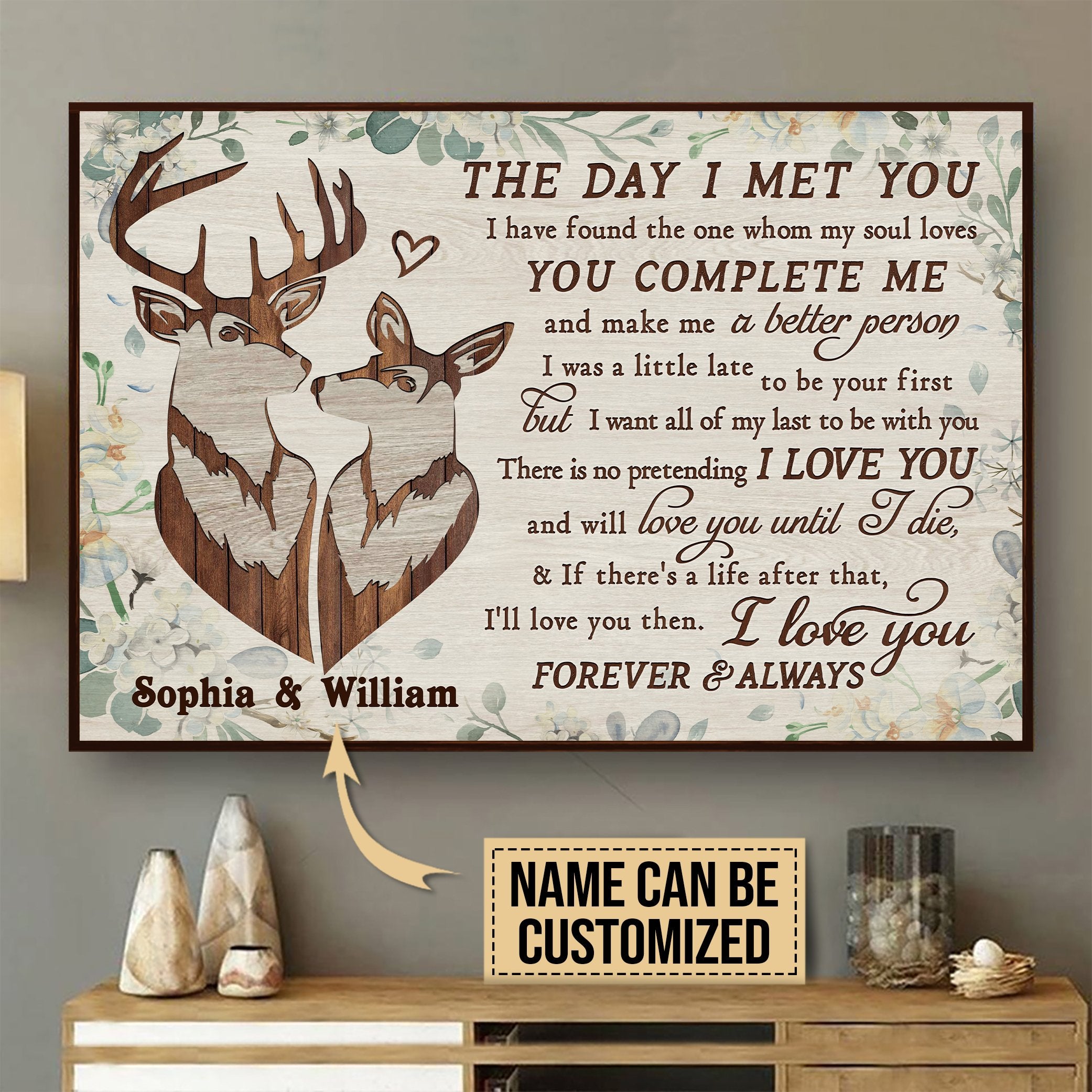 Aeticon Gifts Personalized Deer Pallet The Day I Met Canvas Mom Dad Gift Home Decor