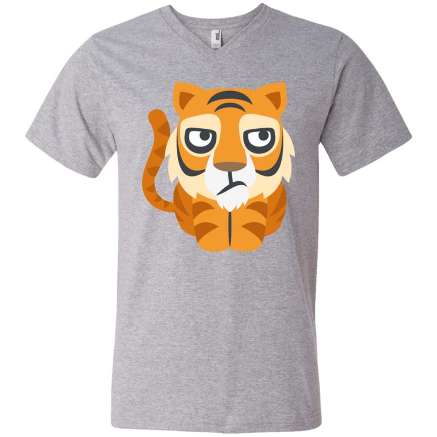 Bored Tiger Emoji Men’s V-Neck T-Shirt