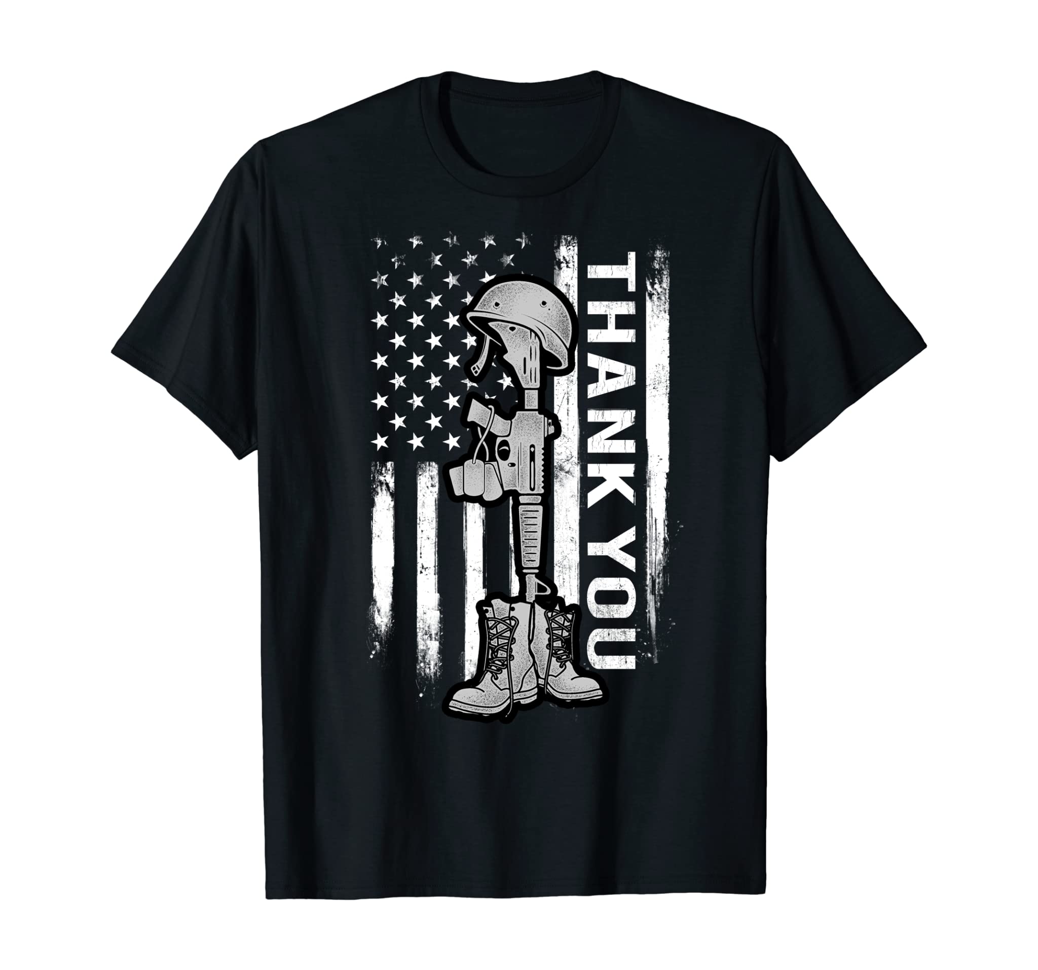 Distressed Memorial Day Shirt Flag Military Boots Dog Tags