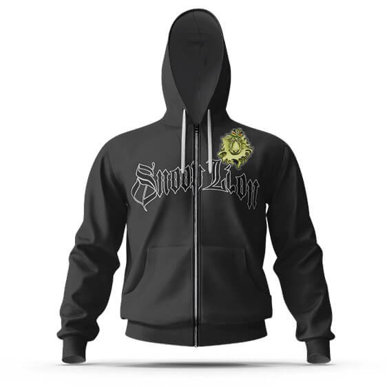 Snoop Dogg Merch Snoop Lion Head Minimalistic Logo Art Black Zipper Hoodie