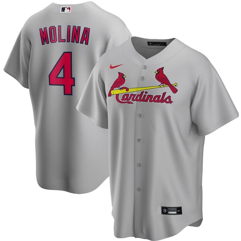 Yadier Molina #4 St Louis Cardinals 2020 MLB Gray Jersey