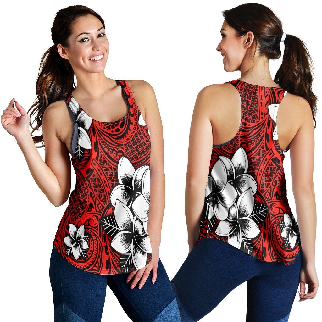 Hawaii Plumeria Tribal Polynesian Racerback Tank Red Ah Ha10682