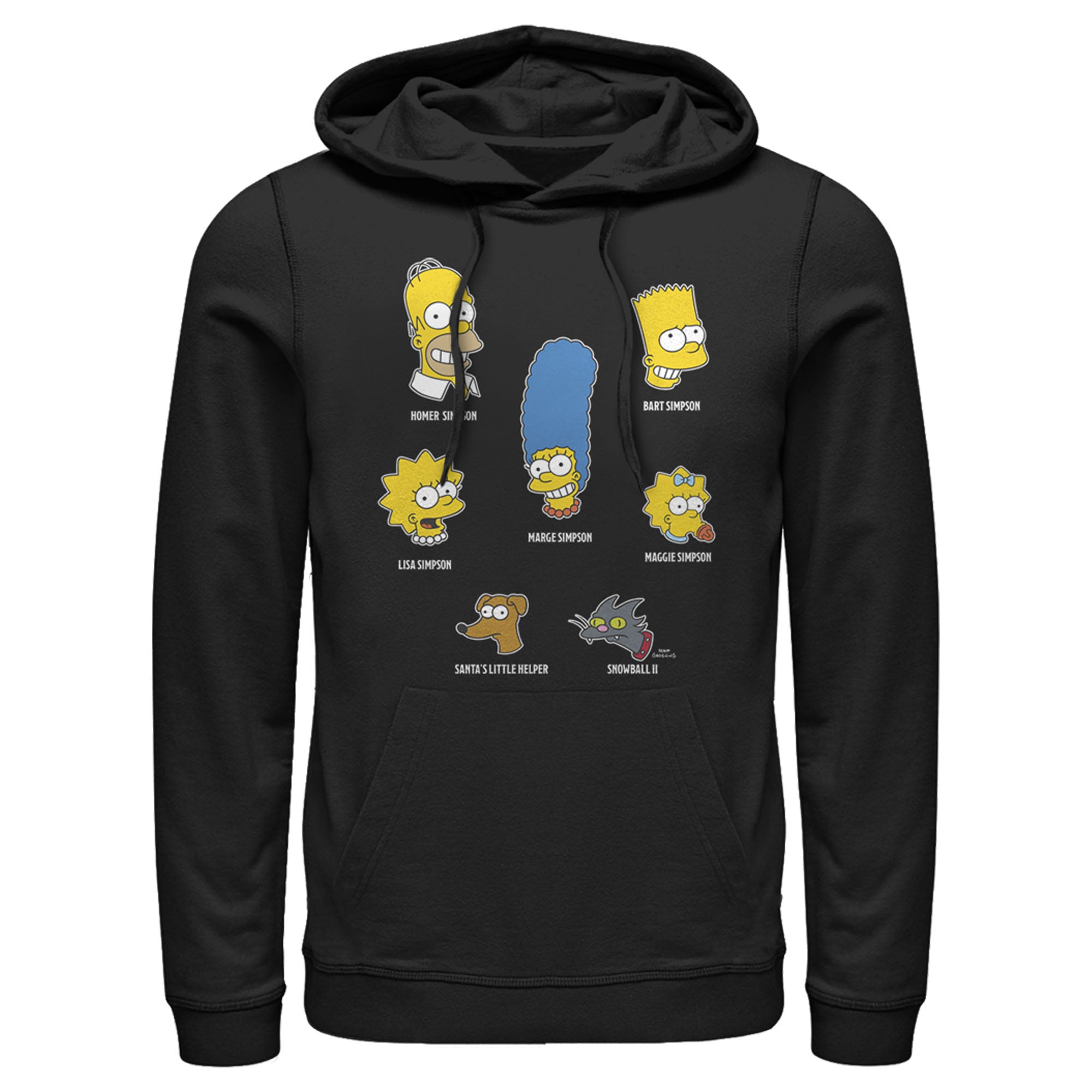 Men’S The Simpsons Family Faces Pull Over Hoodie