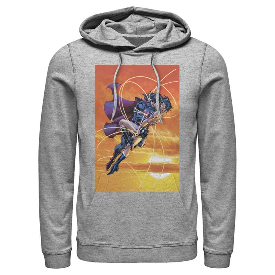 Superman Men’s Wonder Woman Kiss  Lightweight Hoodie