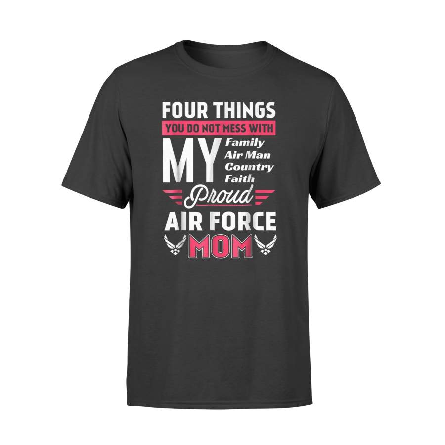 Funny Family Airman Country Faith Proud Air Force Mom T-Shirt