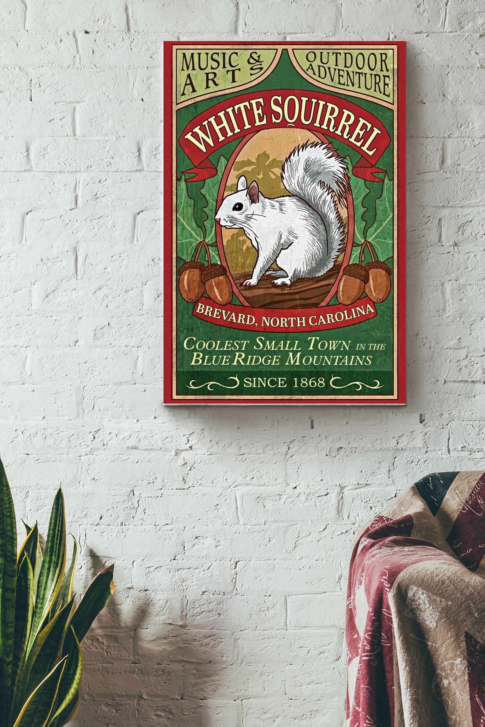 White Squirrel Poster – Animal Wall Art – Gift For Squirrel Lover, Wild Animal Protection Association Wrapped Canvas