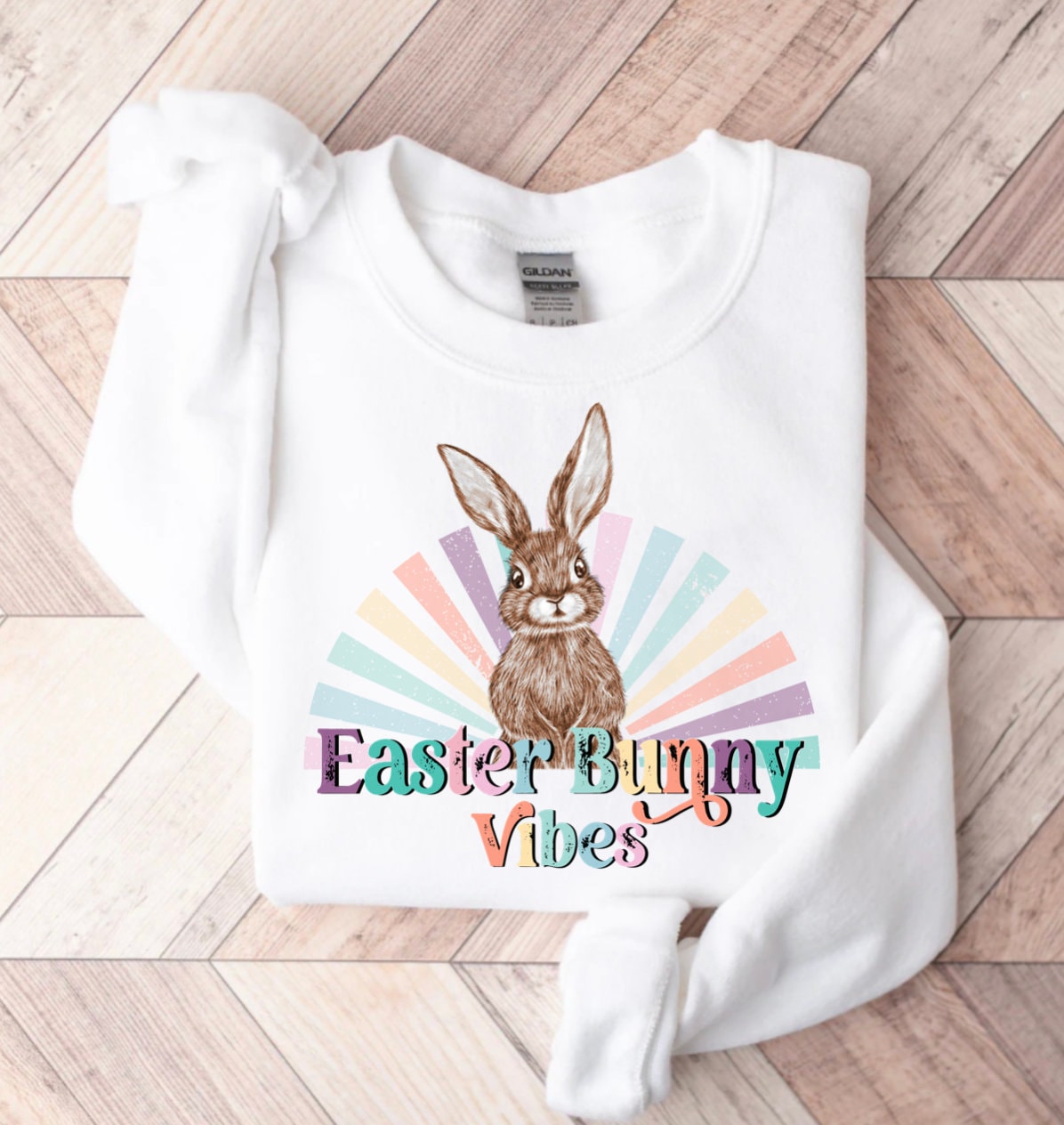 Womens Easter Spring Sweatshirt, Easter bunny Shirt, cute easter tee, easter basket filler gift, spring clothing, retro easter rabbit shirt