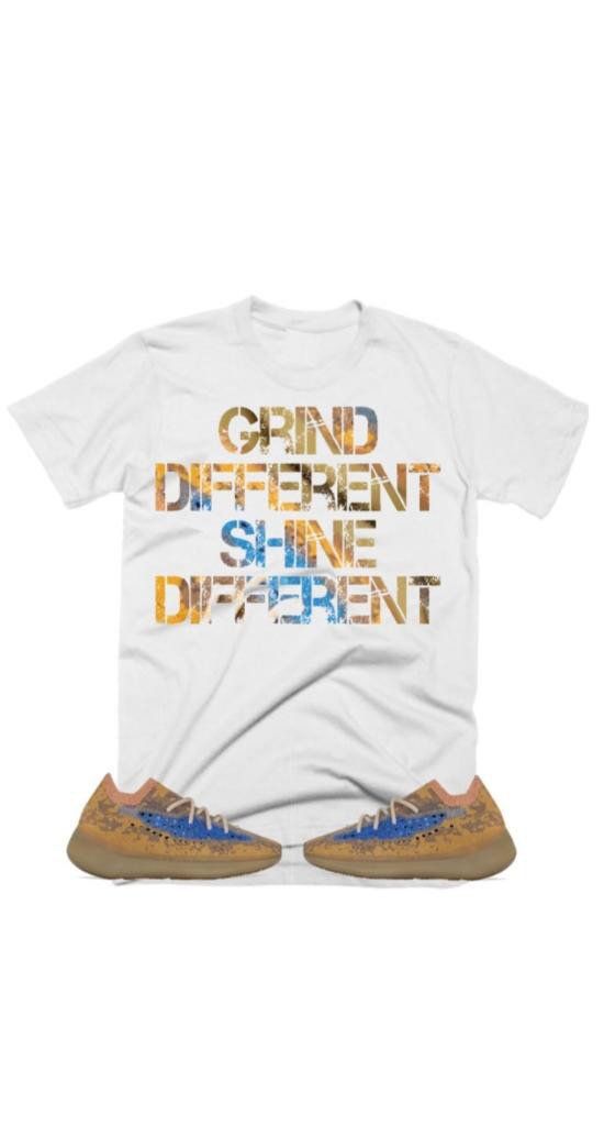 Yeezy Boost 380 Blue Oat – Grind Different, Shine Different Sneaker TShirt