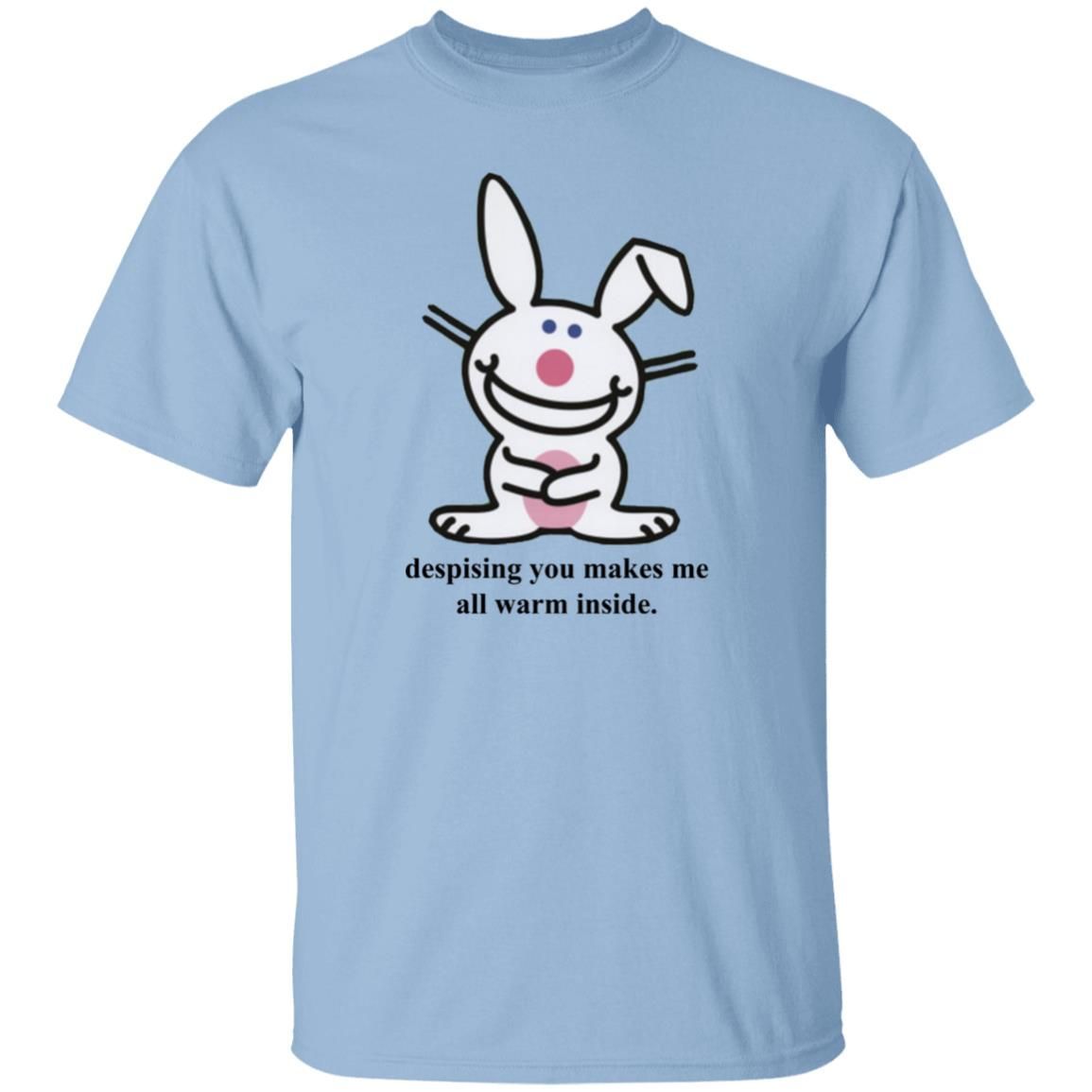 It’s Happy Bunny Shirt Despising You Makes Me All Warm Inside Gray Shirt