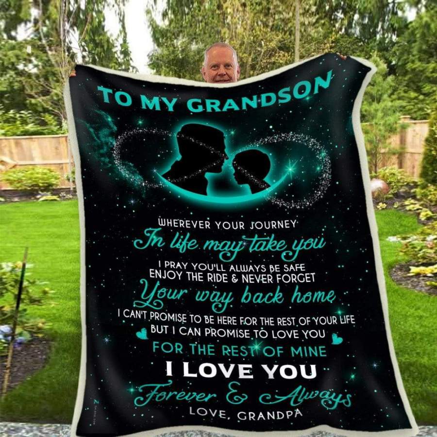 Love You For The Rest Of Mine Blanket Gift For Grandson