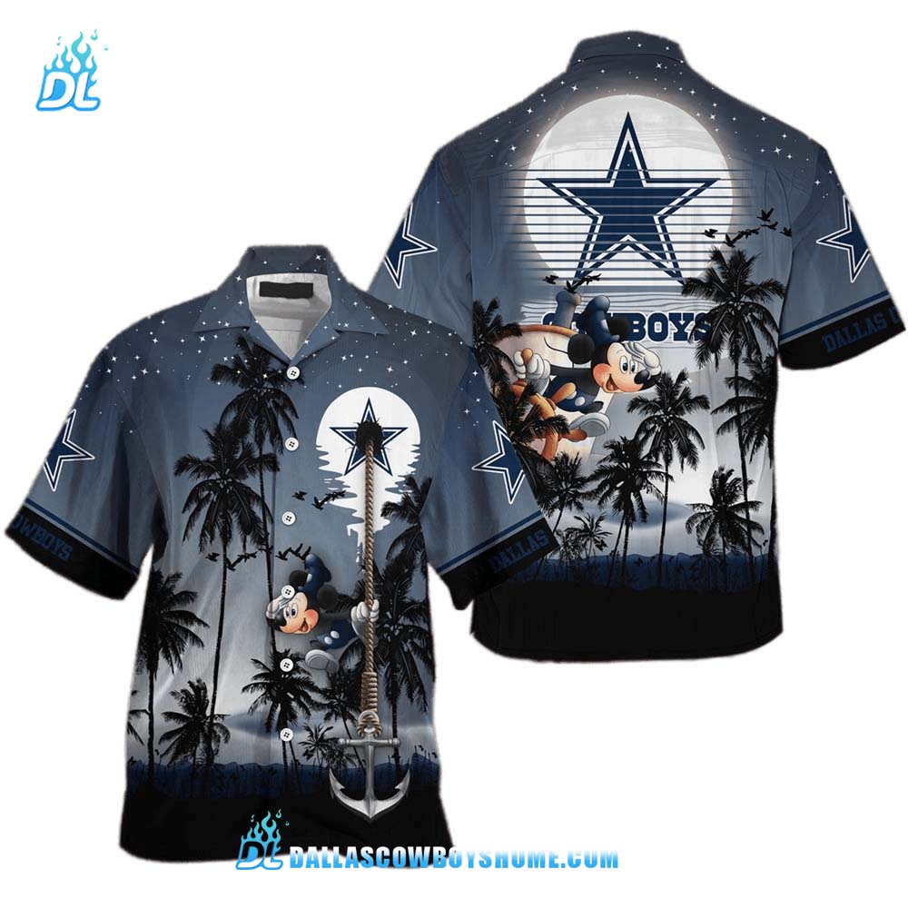 Black Mickey Dallas Cowboys Tommy Bahama Print Full, Custom Dallas Cowboys Hawaiian Shirt, Nfl Dallas Cowboys Aloha Shirt