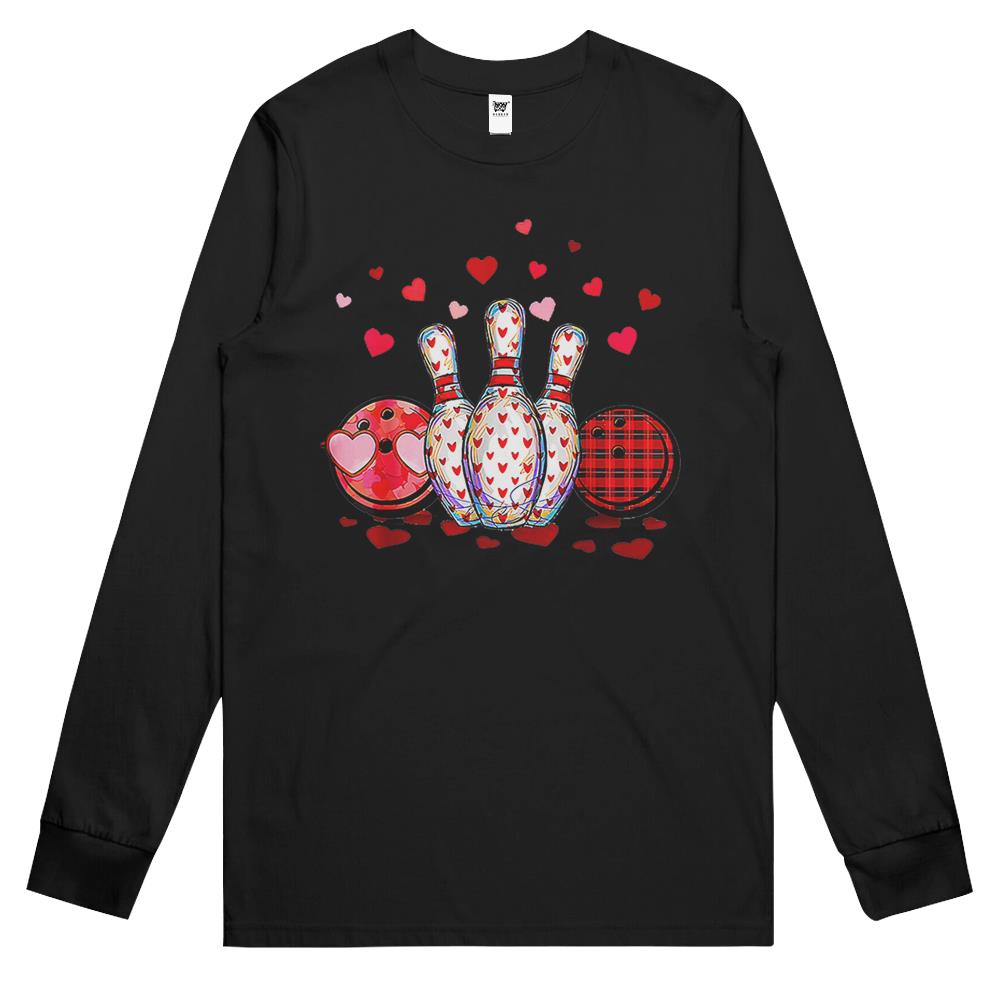 Buffalo Plaid Red Bowling Gnome Christmas Valentine Family Long Sleeve T Shirts