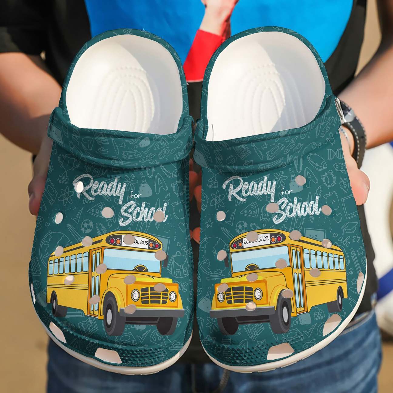 School Bus Driver Personalized Clog, Custom Name, Text Ready For School, Fashion Style For Women, Men, Kid, Print 3D