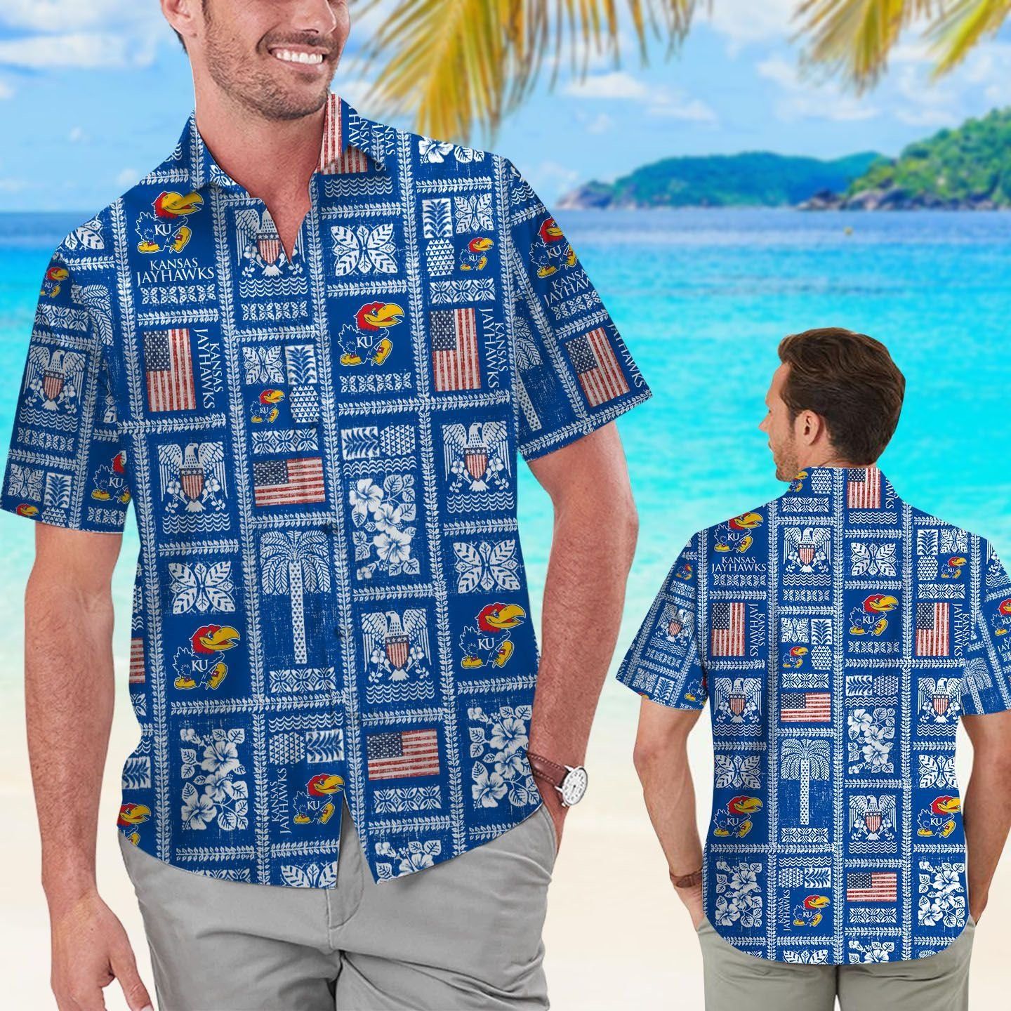 Kansas Jayhawks Summer Commemorative Tropical Hawaiian Shirt