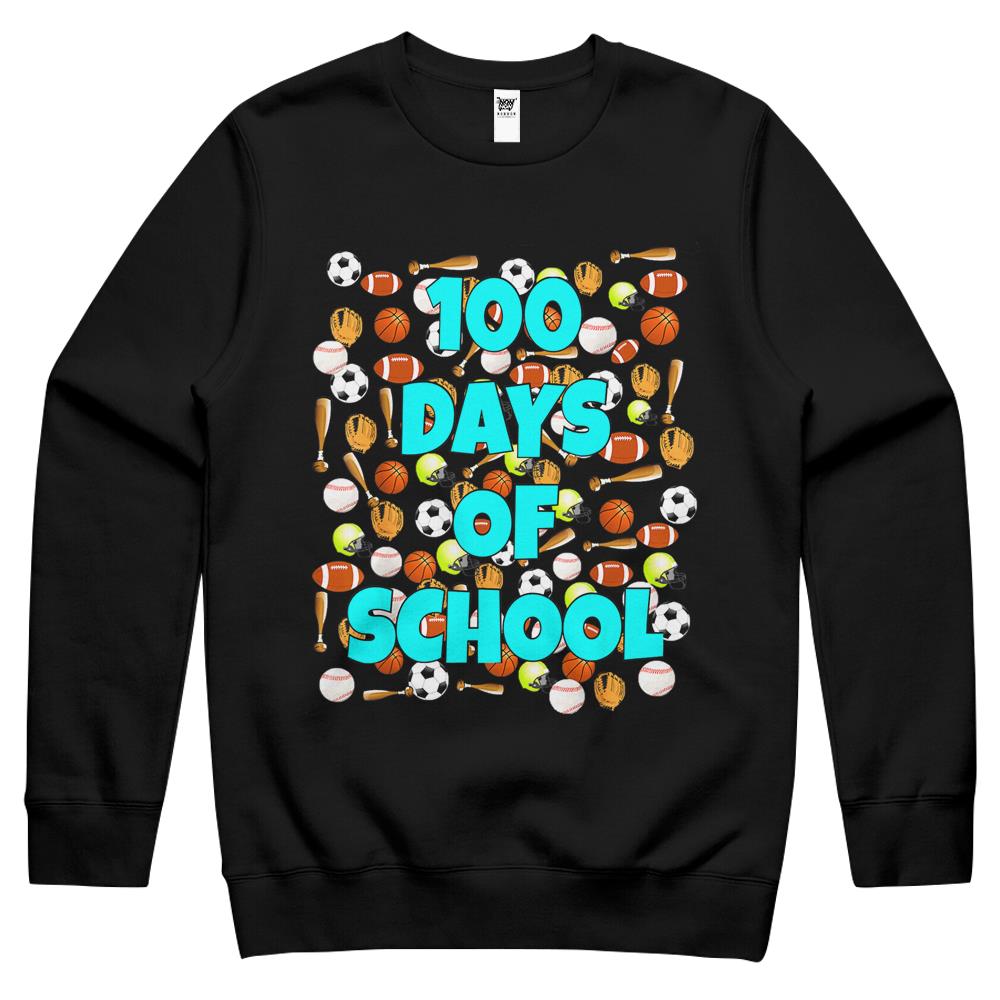 100 Days Of School Crewneck Sweatshirt For Or Teachers – Sports Crewneck Sweatshirt