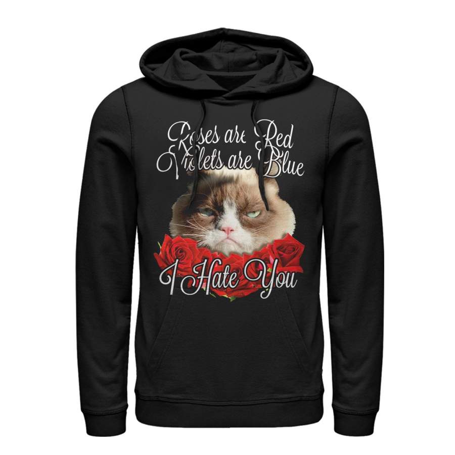 Grumpy Cat Men’s I Hate You  Lightweight Hoodie Black