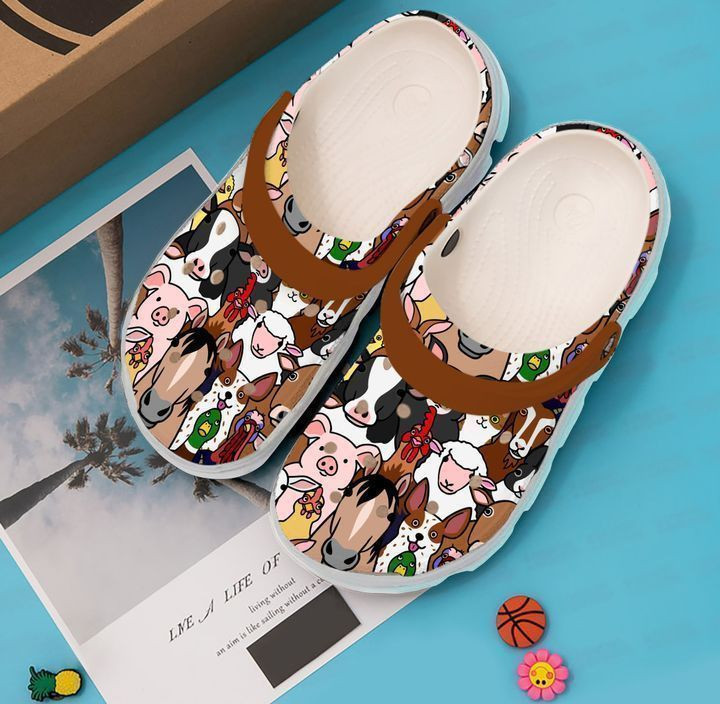 Farmer Animals Doodle Classic Clogs Shoes