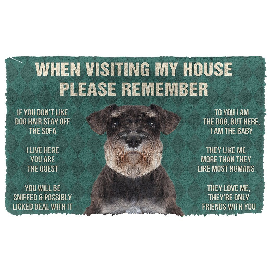 Gearhumans  GearHuman 3D Please Remember Standard Schnauzer Dogs House Rules Doormat