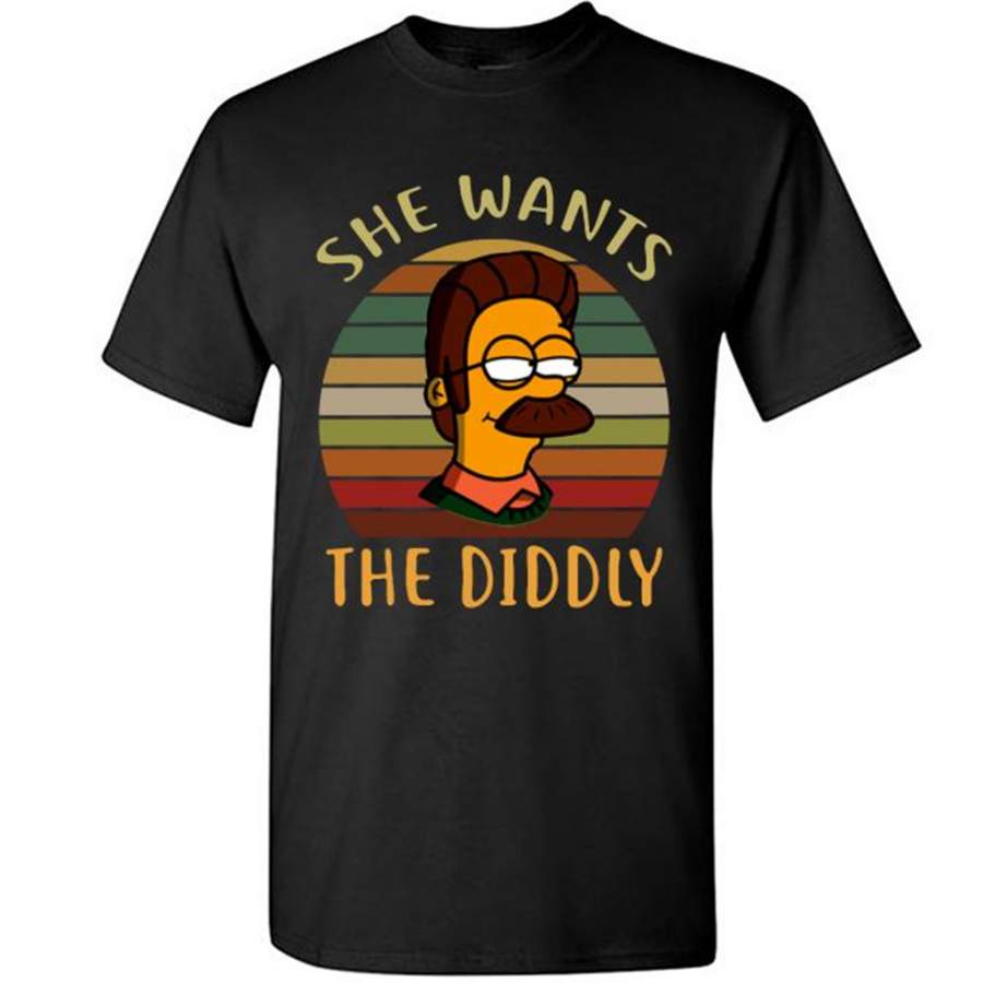 She Wants The Diddly Classic Vintage Retro Design – Gildan Short Sleeve Shirt