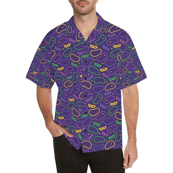 Purple Mardi Gras Pattern Hawaii Shirt Gift For February 16 Ha64790