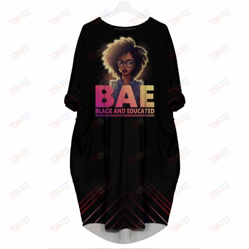 Temotee African Dress 31 – BAE Black And Educated 3D Dress for Melanin Women Afro Girl Shirt African American Woman Gift Idea TMT5815