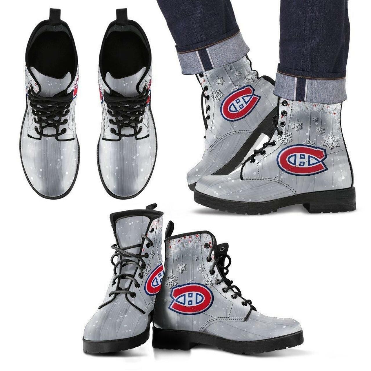 Montreal Canadiens Leather Boots Fashion Women Boots Shoes Shoes3805