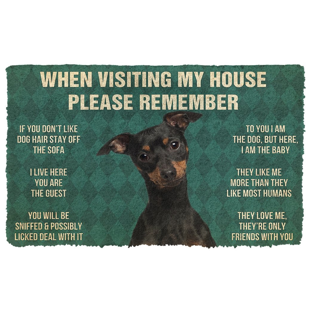 Gearhumans 3D Please Remember Miniature Pinscher Dog’S House Rules Doormat