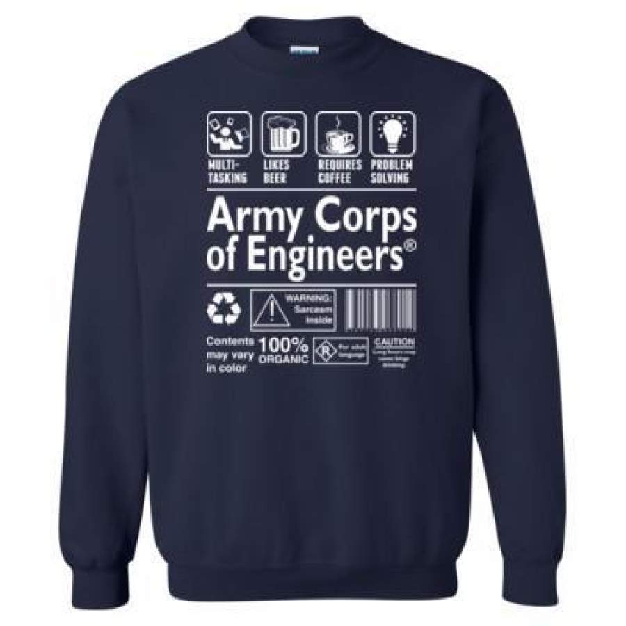 AGR Army Corps Of Engineering Multi Tasking Likes Beer Requires Coffee Problem Solving – Heavy Blend™ Crewneck Sweatshirt