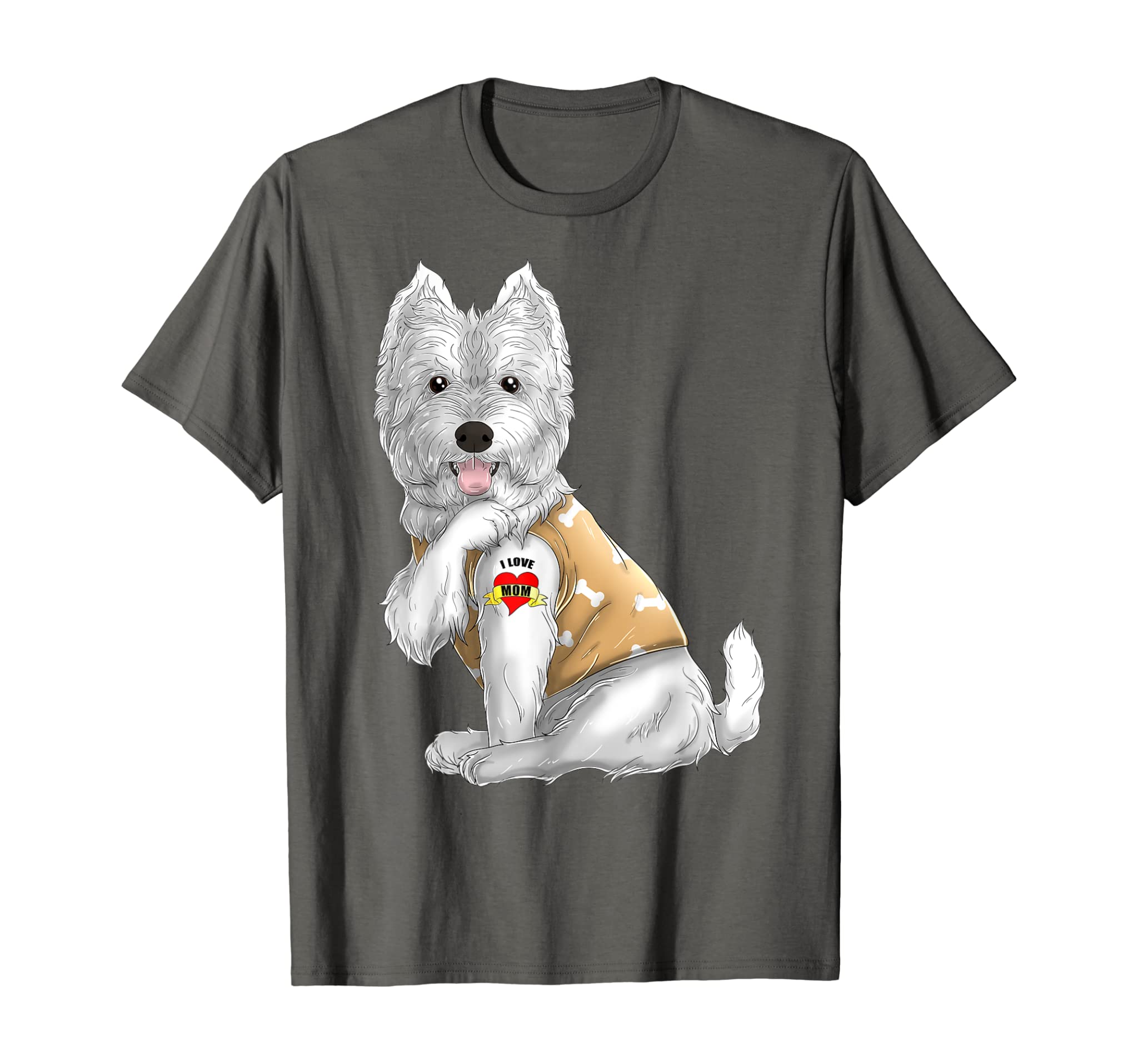 Westie I Love Mom Tattoo Dog Shirt Funny Mother’s Day Gift