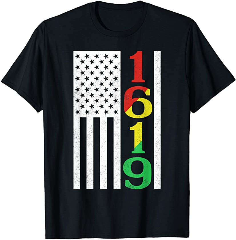 Juneteenth 1619 Flag Black African American Flag Pride T-Shirt