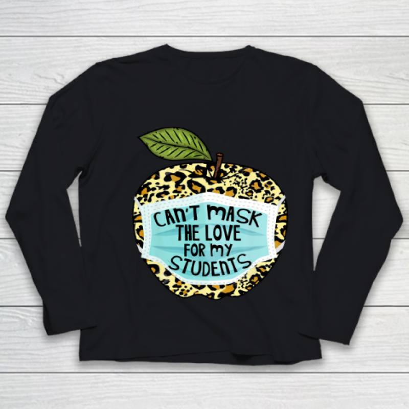 Can't Mask My Love Of Teaching Leopard Plaid Teacher Gift Youth Long Sleeve