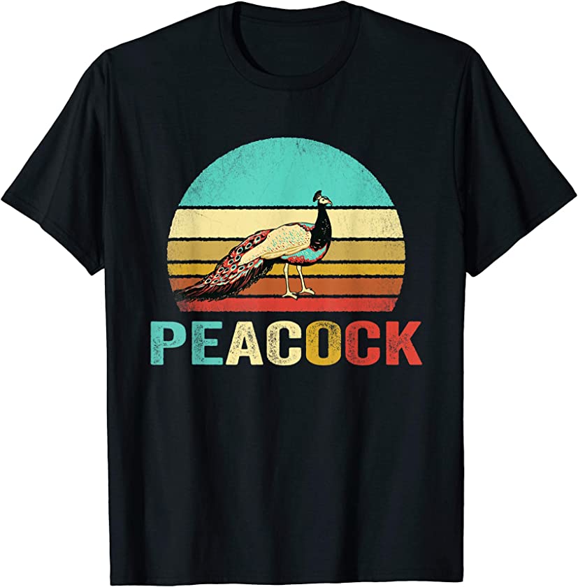 Vintage Peacock TShirt Sunset