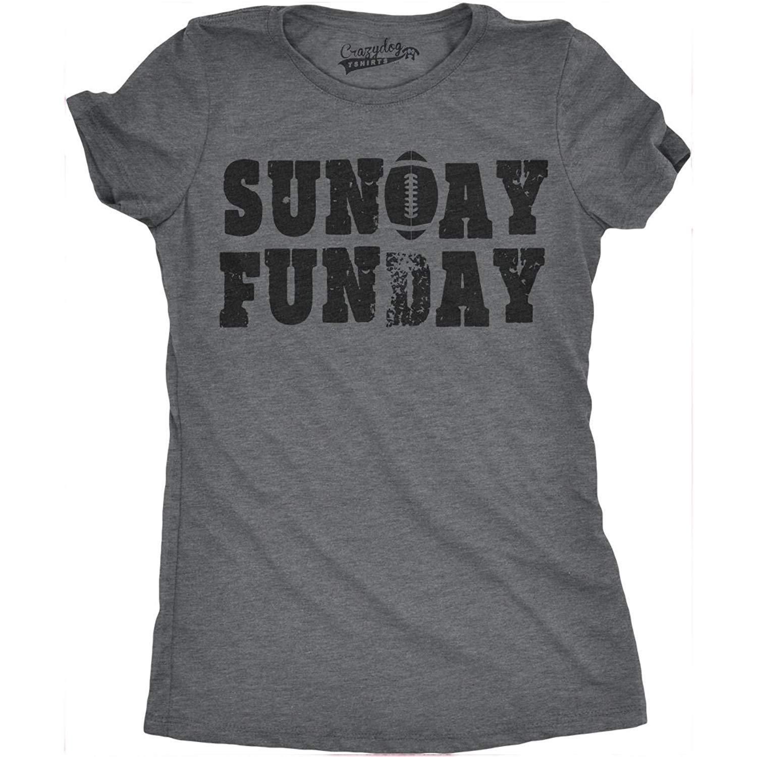 Womens Sunday Funday Vintage Football Sports Weekend Partying T Shirt