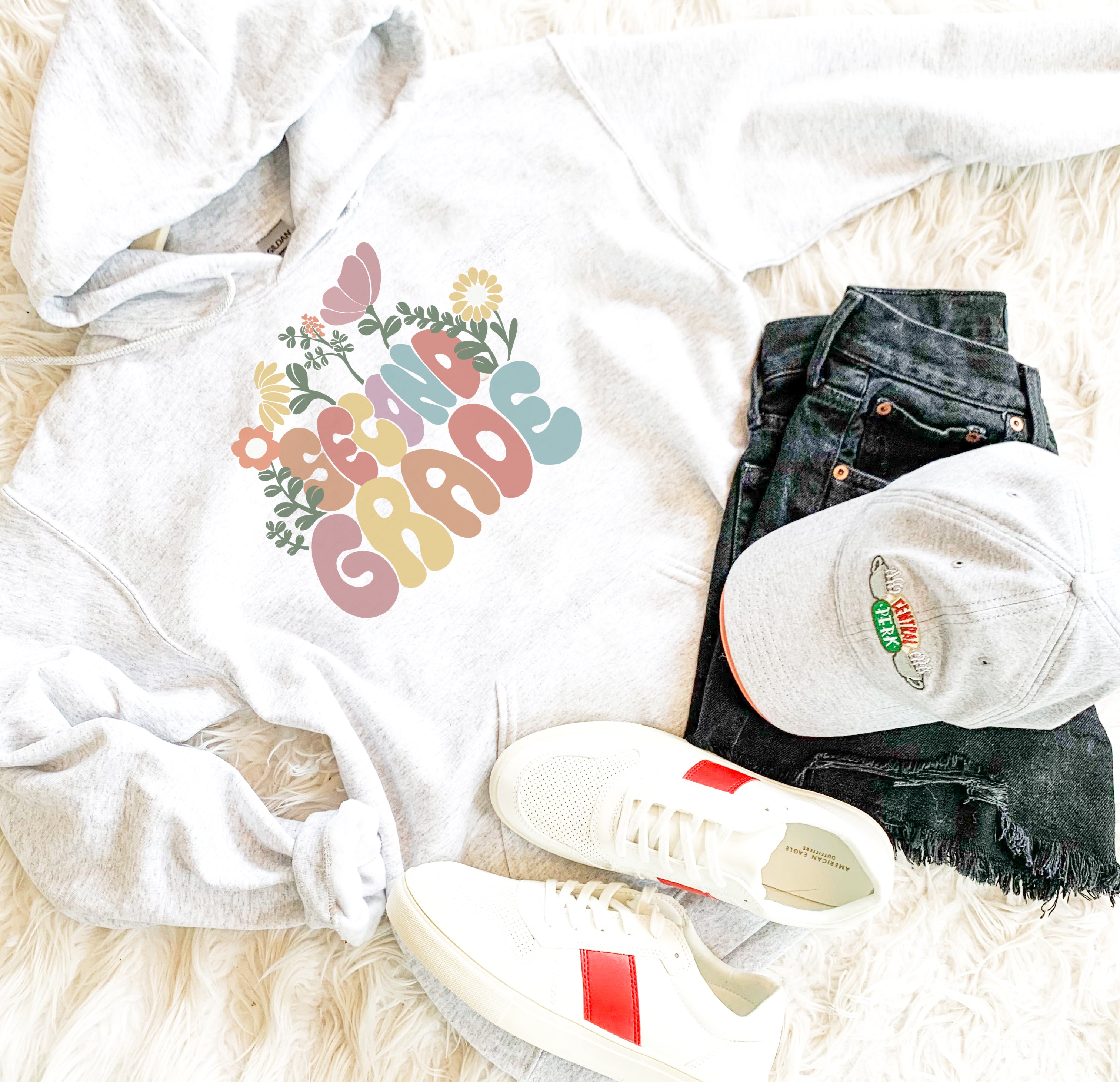 Flower Second Grade Teacher Sweatshirt