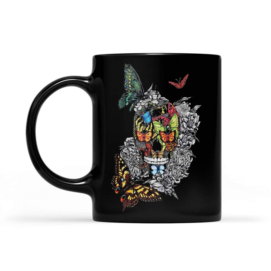 Artistic Rage Butterflies Skull Tattoo Dia De Los Muertos – Black Mug