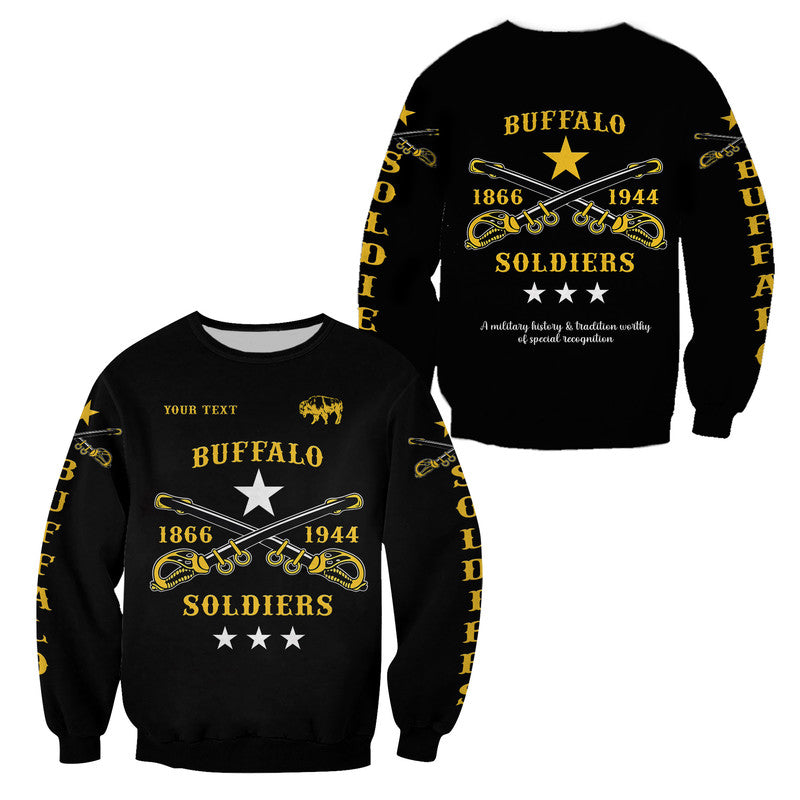 (Custom Personalised) Buffalo Soldiers Sweatshirt African American Military Simple Style – Black Lt8