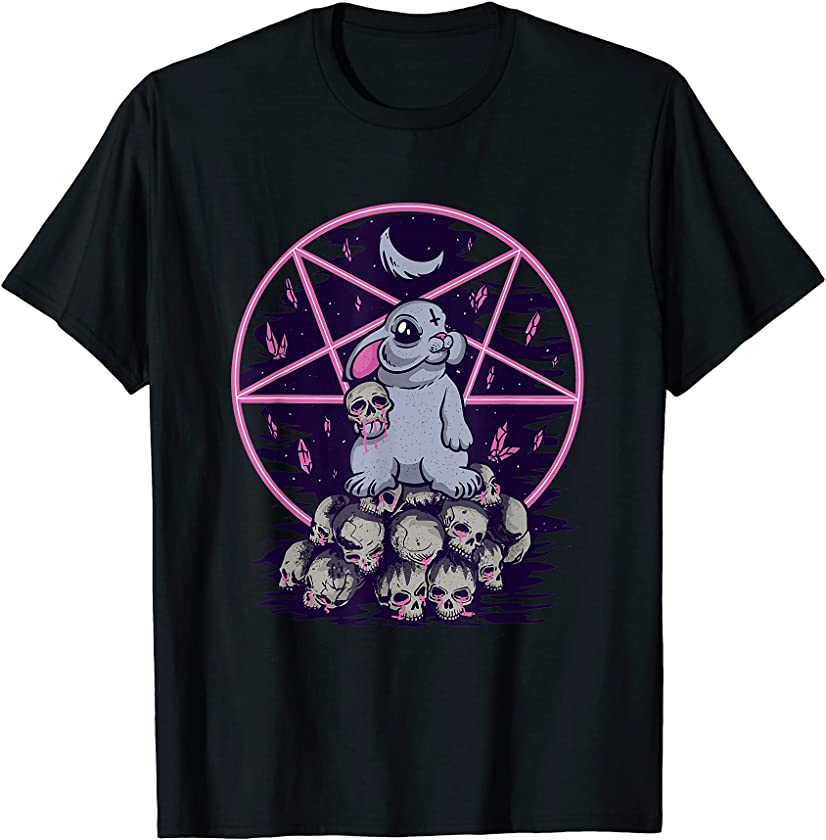 Creepy Bunny Goth Gothic Halloween Horror T-Shirt