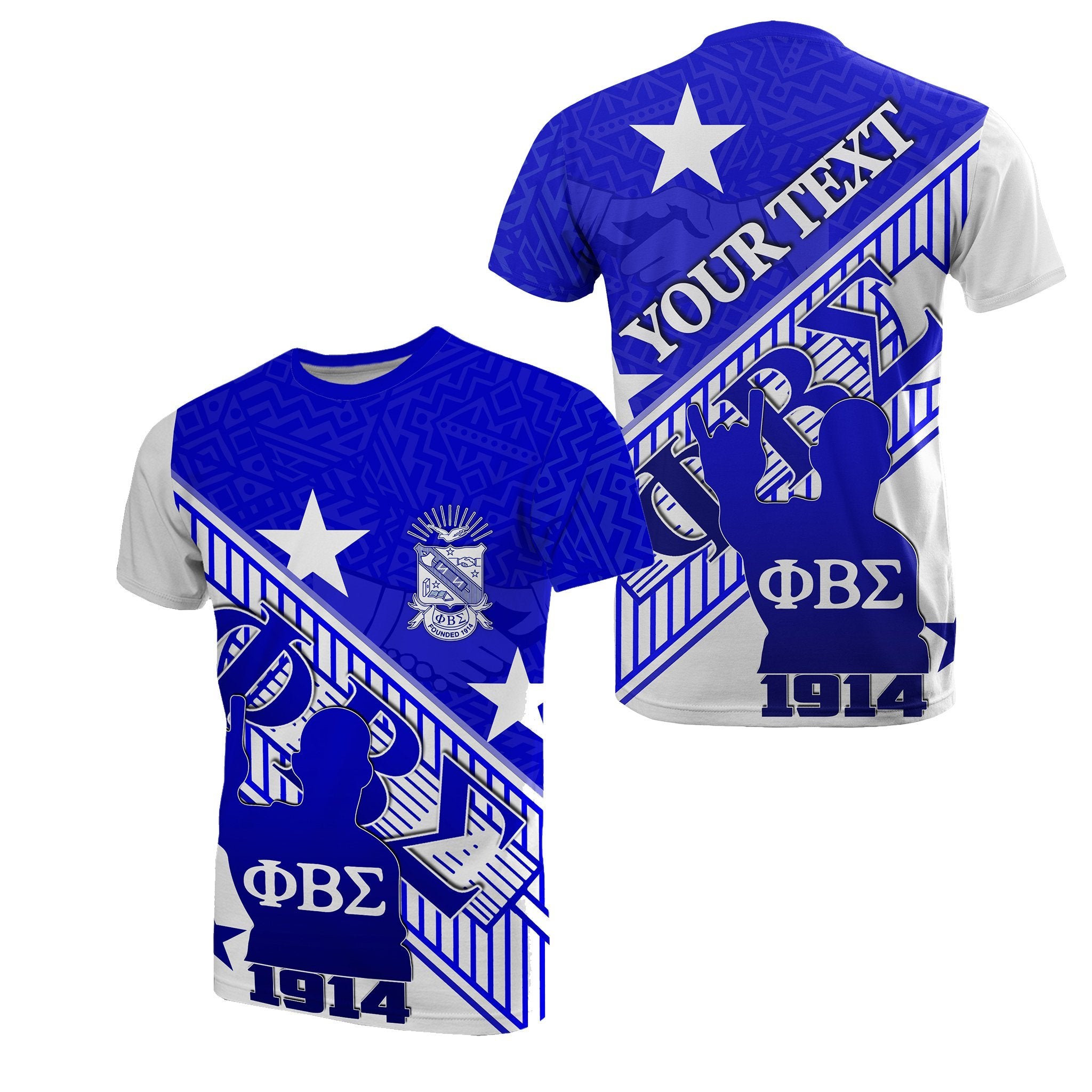 (Custom Personalised) Phi Beta Sigma T Shirt Crest Style Lt6