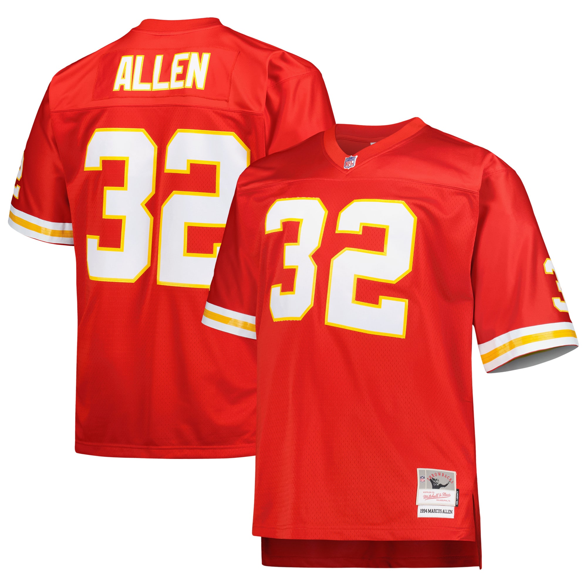 Men’s Kansas City Chiefs Marcus Allen Mitchell & Ness Red Big & Tall 1994 Retired Player Replica Jersey